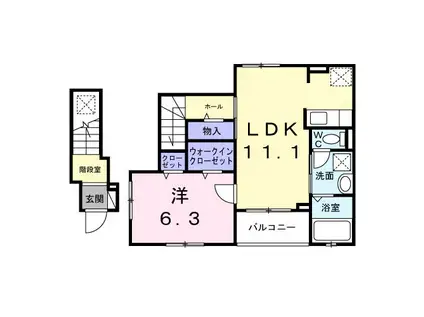 ファミリエ(1LDK/2階)の間取り写真