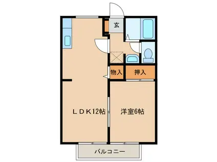 サンビレッヂ観音台A(1LDK/1階)の間取り写真