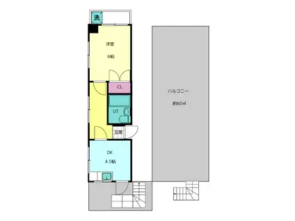 レジデンス西新宿(1DK/5階)の間取り写真