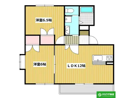 パークサイド大城(2LDK/1階)の間取り写真