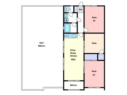 ローズマンション成城(3LDK/3階)の間取り写真