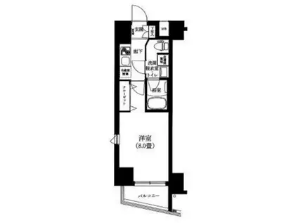 ティモーネ 上野の森ノルド(1K/9階)の間取り写真