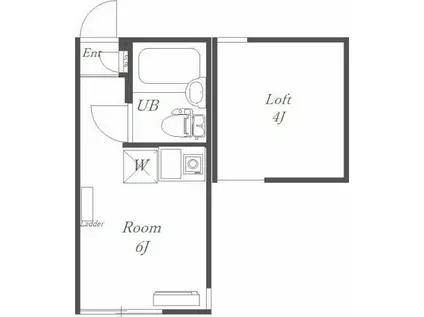 ユナイト平間エルミタージュの杜(ワンルーム/2階)の間取り写真