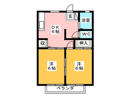 サンシティウインディア C(2DK/2階)の間取り写真