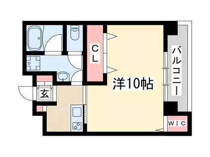 エスフォート江坂公園(1K/7階)の間取り写真