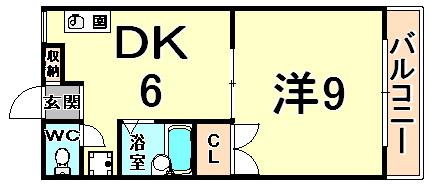 フォレストハイツ(1DK/2階)の間取り写真