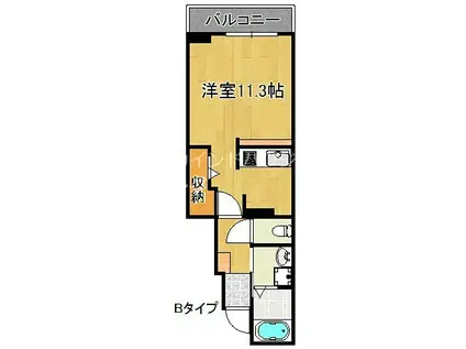 メゾン・ドゥ・ジェルメA棟B棟(1K/1階)の間取り写真