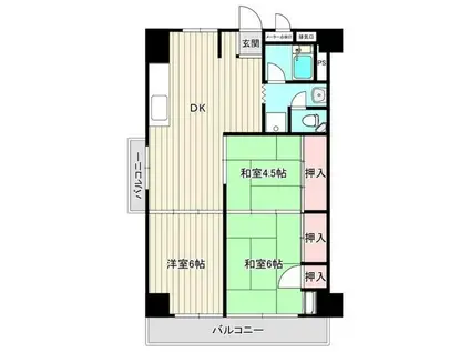 行徳第2アクウェリヤスハイツ(3DK/5階)の間取り写真