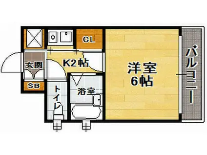 ピュアドームパレス博多(1K/11階)の間取り写真