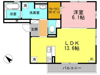 ジュメオス(1LDK/3階)の間取り写真