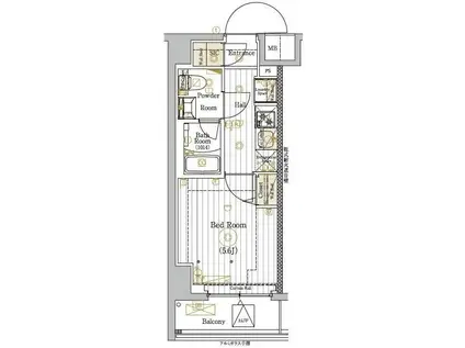 MAXIV川口青木(1K/5階)の間取り写真