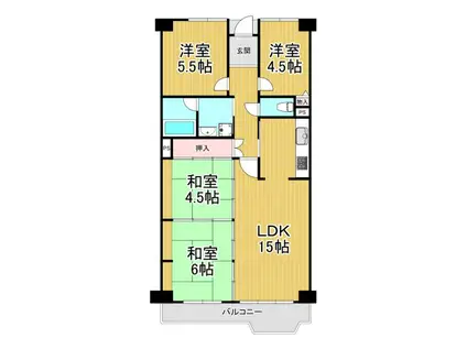 シティライフ逆瀬川(4LDK/12階)の間取り写真
