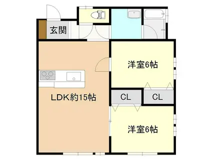 ARIETTA(2LDK/1階)の間取り写真