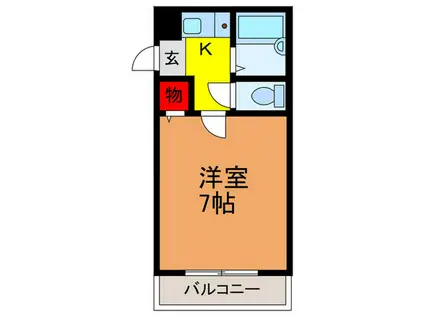 テネシー大野マンション(1K/2階)の間取り写真