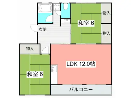 ビラ日下(2LDK/5階)の間取り写真