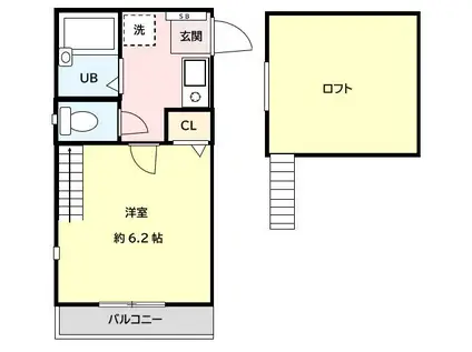 志音館 宮崎台(1K/2階)の間取り写真