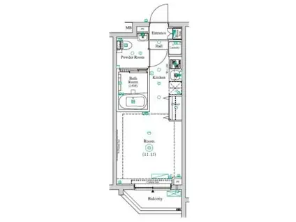 アンベリール中野鷺宮(1K/1階)の間取り写真