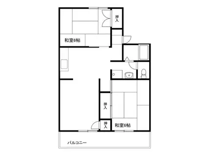 ビューパレ―車谷(2LDK/2階)の間取り写真