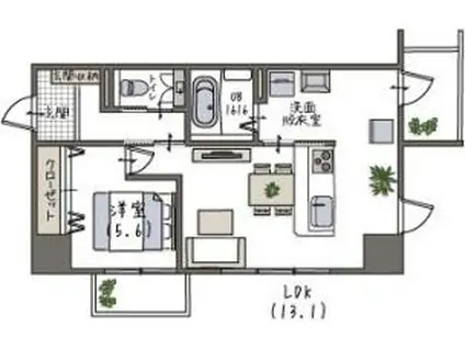 VIA 蔵用(1LDK/2階)の間取り写真