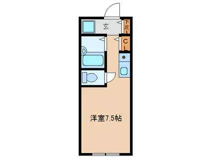 VILLA OAKLEY(ワンルーム/2階)の間取り写真