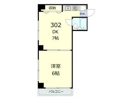 ロイヤルハイツ扇橋(1DK/3階)の間取り写真