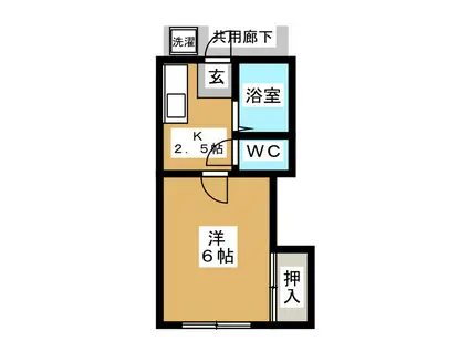 羽生ハイツ(1K/1階)の間取り写真