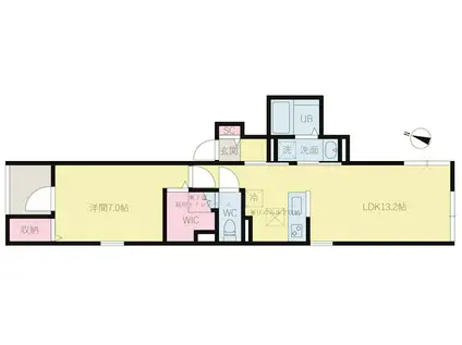 アンダンテ下馬(1LDK/1階)の間取り写真