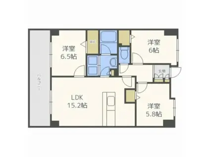 ホーリーフォート南平岸(3LDK/1階)の間取り写真