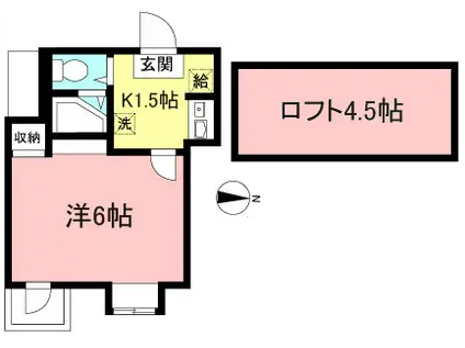 ヌイリューフ(1K/2階)の間取り写真