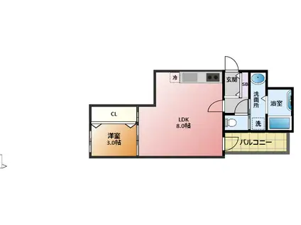 NOY西宮(1LDK/2階)の間取り写真