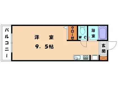 シラカワハイツ(ワンルーム/2階)の間取り写真