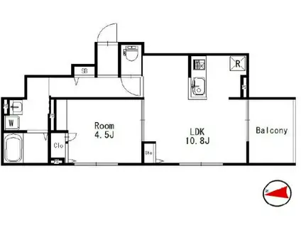 シャトネルA(1LDK/3階)の間取り写真