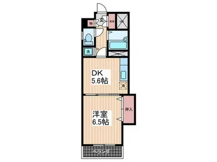 ラフィネ堺町(1DK/8階)の間取り写真