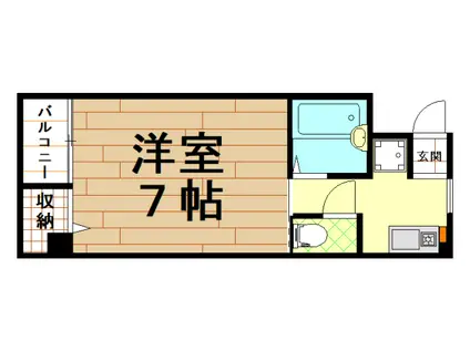 バーレルハイツ(1K/3階)の間取り写真