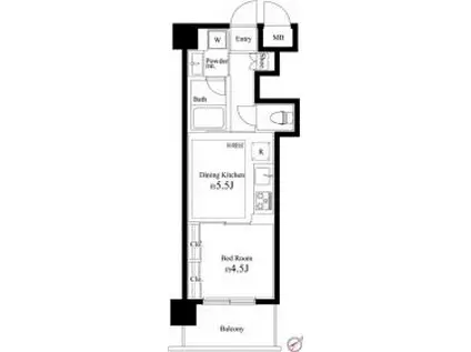 キングハウス巣鴨(1DK/2階)の間取り写真