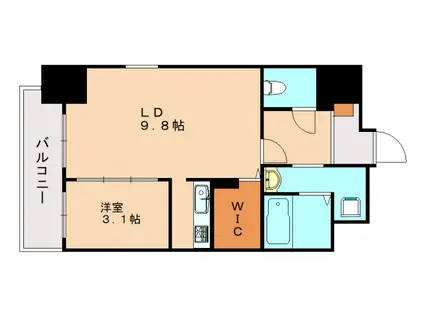 クルーズ・グラン・アリビオ(1LDK/6階)の間取り写真