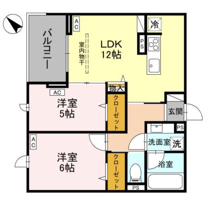 NOBLE VILLA浦和美園(2LDK/3階)の間取り写真