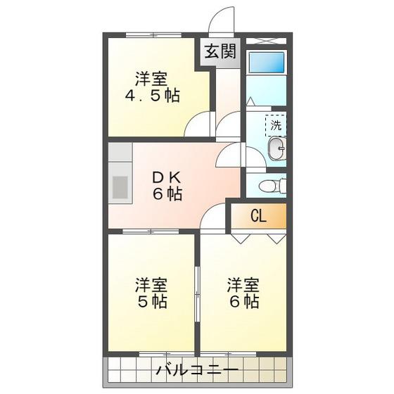フォレストえつ葉(3DK/2階)の間取り写真