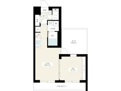 ハーモニーレジデンス東京サウスゲート(1LDK/5階)の間取り写真