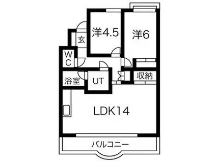 庄内パークハイツ(2LDK/1階)の間取り写真