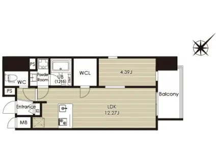 VOLARE HAKATA(1LDK/14階)の間取り写真