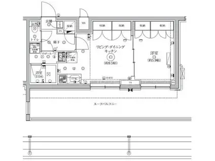 セジョリ鵜の木(1LDK/4階)の間取り写真