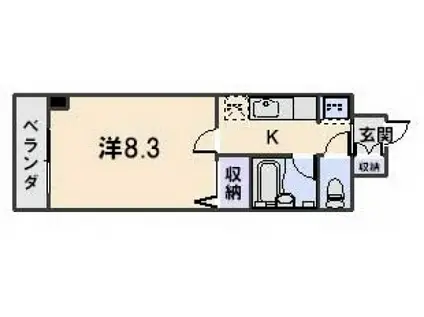 フォーシーズンズ(1K/3階)の間取り写真