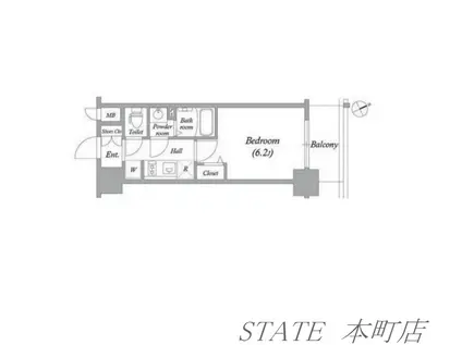 アドバンス大阪セレーノ(1K/5階)の間取り写真