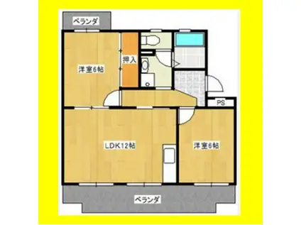 グレースヴィラII(2LDK/1階)の間取り写真