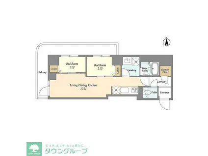 ドゥーエ尾久(2LDK/2階)の間取り写真