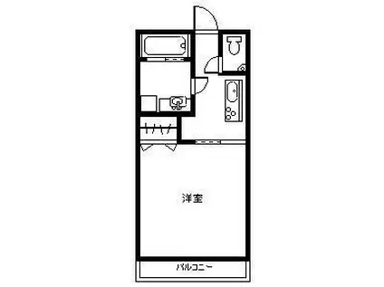オーブIII(1K/4階)の間取り写真