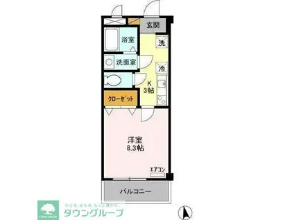 ボヌール柏の葉キャンパス(1K/2階)の間取り写真