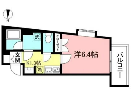 ナビウス新宿七丁目(1K/6階)の間取り写真