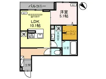 ノーブルヴィラ上尾(1LDK/3階)の間取り写真
